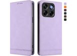 Custodia Per Zte Blade V70, Custodia Retro In Finto Cuoio Con Supporto E Slot Per Carte Di Credito Viola