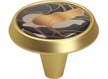 GU09 Manopola, Oro Spazzolato, Foglia