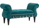 Fortuna Lai Panca Imbottita Con Rivestimento In Velluto 117 X 40 X 58 Cm Per Soggiorno E Camera Da Letto Verde Elegante E Comoda