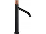 Mexen Rumba One Rubinetto Alto Per Lavabo, Nero/Oro Rosa- 73511-76