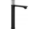 Mexen Royo One Rubinetteria Lavabo Alta, Cromato/Nero - 72211-77