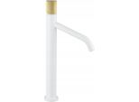 Mexen Rumba One Rubinetto Lavabo Alto, Bianco/Oro - 73511-25