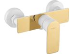 Mexen Alfa Batteria Doccia, Bianco/Oro - 745740-25