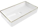 Mexen Nadia Lavabo Da Appoggio 62 X 35 Cm, Bianco/Oro Bordo - 21616005