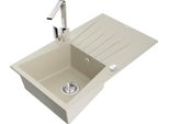 Mexen Cesar Lavello In Granito A 1 Vasca Con Scolapiatti E Miscelatore Cucina Rita, Beige - 6514-69-670300-00