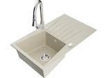 Mexen Cesar Lavello In Granito A 1 Vasca Con Sgocciolatoio E Rubinetto Da Cucina Elia, Beige - 6514-69-670101-00