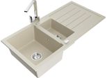 Mexen Andres Lavello In Granito A 1,5 Vasca Con Scolapiatti E Rubinetto Da Cucina Rita, Beige - 6515-69-670300-00
