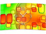 Orologio Da Parete Retro Verde Arancione Di Design Orologio Da Parete Moderno Di Design Silenzioso Senza Ticchettio Dixtime 3D-0246