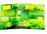 Orologio Da Parete Di Design Verde Retrò Orologio Da Parete Moderno Di Design Silenzioso Senza Ticchettio Dixtime 3D-0247