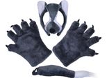 Set Di Costumi Da Lupo Per Bambini Bristol Novelty, Tre Pezzi BN1429 (Taglia Unica) (Grigio/Bianco)