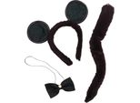 Set Di Accessori Per Costumi Da Topo Unisex Bristol Novelty BN2038 (Taglia Unica) (Marrone/Nero)