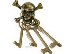 Bristol Novelty Teschio Di Plastica Pirata Chiave BN2235 (Taglia Unica) (Oro)