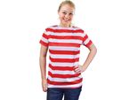 Maglietta Bristol Novelty Da Donna, A Righe BN1407 (Taglia Unica) (Rosso/Bianco)