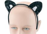 Bristol Novelty Unisex Orecchie Da Gatto Con Paillettes, Per Adulti BN1213 (Taglia Unica) (Nero)