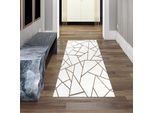 Tappeto Orientale 80X250 Cm - Motivo Geometrico In Oro Crema Dimensioni - 80 X 250 Cm