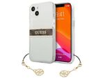 Guess Guhcp13Skb4Gbr Iphone 13 Mini 5.4 Custodia Rigida Trasparente 4G Cinturino Marrone Charm