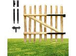 Floranica Portail En Bois De Noisetier 100 X 60 Cm – Portillon Pour ClôTure En ChâTaignier – Porte De Jardin Incl. CharnièRes