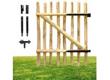 Floranica Portail En Bois De Noisetier 100 X 90 Cm – Portillon Pour ClôTure En ChâTaignier – Porte De Jardin Incl. CharnièRes