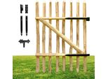 Floranica Portail En Bois De Noisetier 100 X 100 Cm – Portillon Pour ClôTure En ChâTaignier – Porte De Jardin Incl. CharnièRes