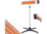 Arebos Riscaldatore Radiante A Infrarossi 2000W Argento Con Telecomando E Supporto A Croce
