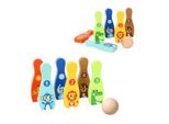 Tooky Toy Birilli In Legno Per Bambini 6 Pezzi + Pallina