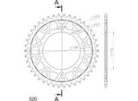 Pignone Supersprox In Acciaio 520 - 42T (Nero) RFE-1303:42-BLK|ID 112,0 Lk 138,0 5 Fori