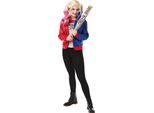 Harley Quinn - Costume "Proprietà Del Joker"" Per Bambini BN5143 (Taglia Unica) (Rosso/Blu)"