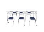 Tavolo Da Campeggio Pieghevole Con 4 Sgabelli Altezza Regolabile 180X60 Cm
