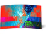 Digital Art Techno Colorato Orologio Da Parete Di Design Moderno Orologio Da Parete Silenzioso Senza Ticchettio Dixtime 3D-0256