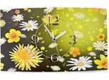 Orologio Da Parete Giallo Bianco Fiori Design Orologio Da Parete Moderno Design Silenzioso Senza Ticchettio Dixtime 3DS-0106