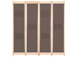 Vidaxl Divisorio In 4 Parti Marrone 160 X 170 X 4 Cm Tessuto
