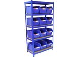 90Cm Scaffali E Scatole Di Stoccaggio Scatole Di Stoccaggio Scaffali Per Officina Senza Viti Blu 1400Kg