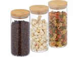 Relaxdays Set Di 3 Barattoli Con Coperchio Da 1300 Ml