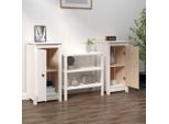 Vidaxl Credenze 2 Pz. Bianco 40X35X80 Cm In Legno Di Pino Massiccio