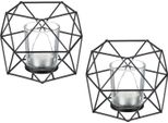 Relaxdays Set Di 2 Portacandele Geometriche
