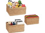 Set Di Cesti Portaoggetti Relaxdays In 3 Pezzi In Seagrass