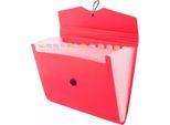 Cartella A4 12 Scomparti Rosso D.Rect
