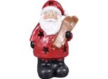 Babbo Natale Da Giardino Nohel - Sci Led In Poliresina 14X11X21Cm