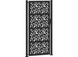 Vidaxl Cancello Da Giardino Nero 100X200 Cm Design Con Lamelle In Acciaio