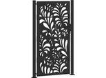 Vidaxl Cancello Da Giardino Nero 100X175 Cm In Acciaio Con Design Ondulato