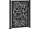 Vidaxl Cancello Da Giardino Nero 100X125 Cm In Acciaio Con Motivo Fiammeggiante