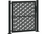 Vidaxl Cancello Da Giardino Nero 100X100 Cm In Acciaio Con Design A Croce