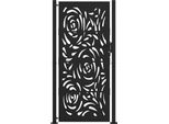 Vidaxl Cancello Da Giardino Nero 100X200 Cm In Acciaio Con Motivo Fiammeggiante