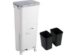 Jopassy, Bidone Per Rifiuti Da Cucina, Sistema Di Separazione Dei Rifiuti Da 42L 3 Scomparti Cestino Per Rifiuti Da Cucina Bianco