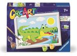 Ravensburger Pittura Per Numeri - Creart Coccodrillo Set Di Pittura Per Bambini
