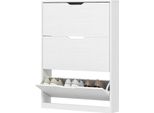 Scarpiera A 3 Ante, Scarpiera, Cassettiera Stretta Per 9-12 Paia Di Scarpe 80 X 17 X 108 Cm, Bianco Aosom