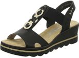 Rieker Sandalo Con Zeppa Da Donna 22339-36, 22339-37, 22339-38, 22339-39, 22339-40, 22339-42, 30317-36, 30317-37, 30317-38, 30317-39, 30317-40, 30317-41, 30317-42 RIE-67498 Nero/Nero/Oro 41
