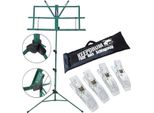 Keepdrum MUS2GR Leggio Verde Con 4 Morsetti Musicali