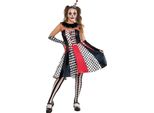 Bristol Novelty - Costume "Clown"" - Donna BN6126 (Xs) (Bianco/Nero/Rosso)"