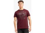 T-Shirt Uomo Regular Fit Harehills Oxblood/Black M Lonsdale